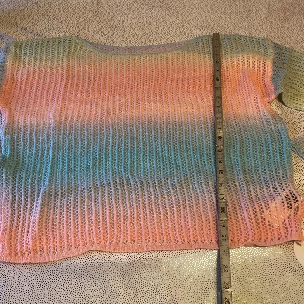 SHEIN VCAY Ombre Drop Shoulder Pointelle Knit Sweater Without Cami Top s… - Picture 8 of 13
